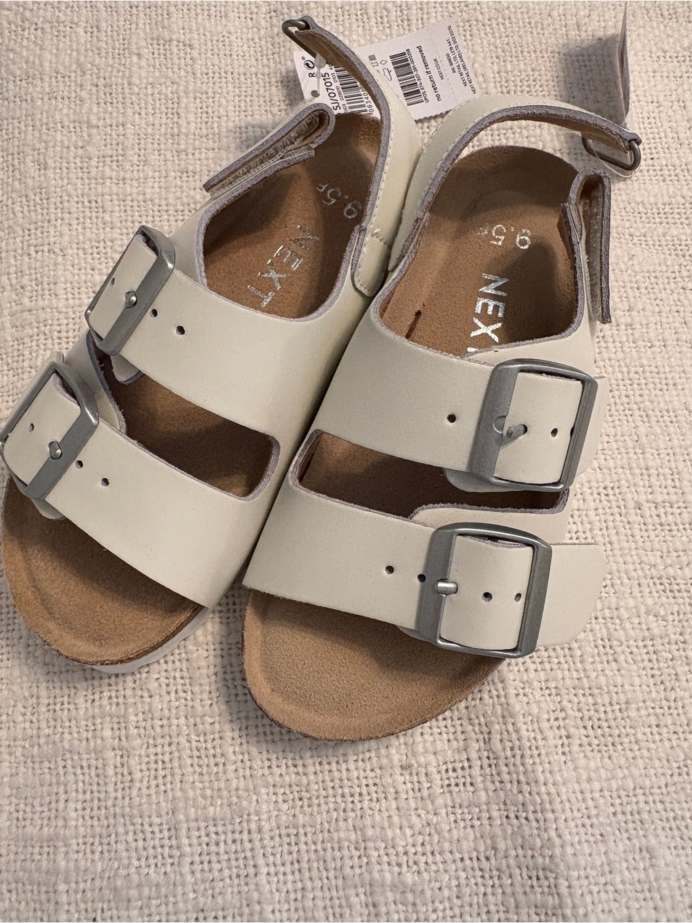 NWT Kid’s next White Double-Buckle Slingback Sandals US size 10.5